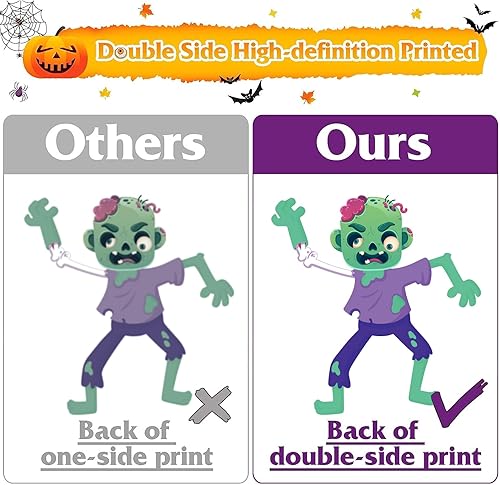 Miniatura 3 de Decoraciones de Halloween, 743 calcomanías de Halloween para ventana, 10 hojas lindas de decoración de ventana de Halloween, calcomanías grandes de
