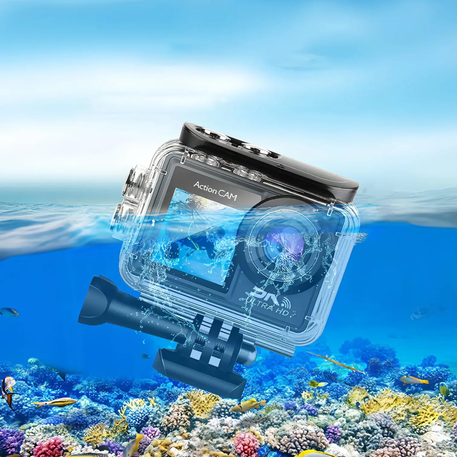 Kozenix Action Camera 5K Impermeabile con WiFi, Doppio Schermo, Sensore IMX e Supporto SD da 32GB