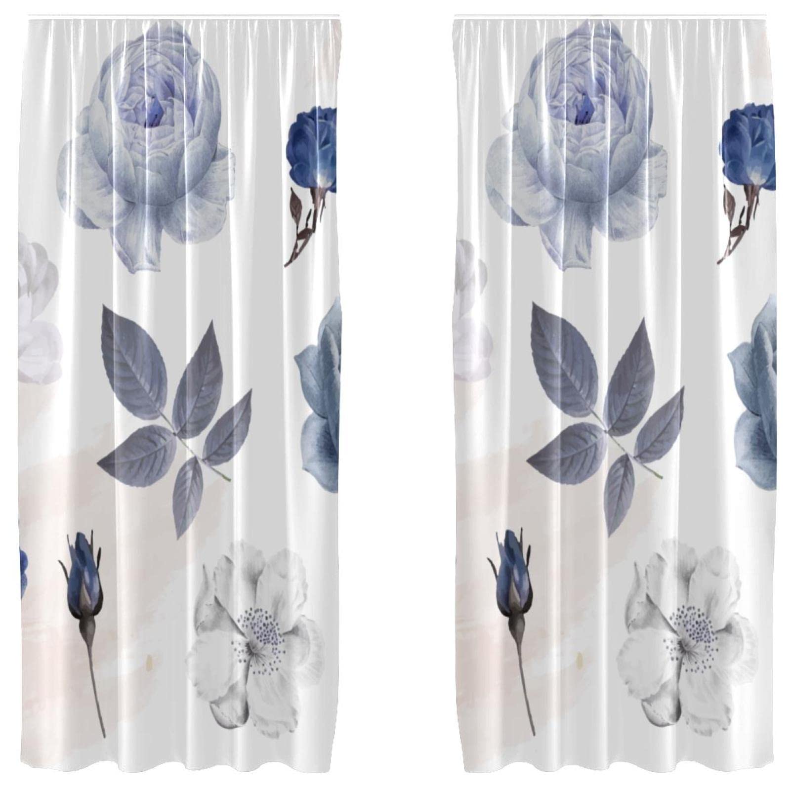Cortinas azules para ventana pack de 2 paneles ligeros decorativos de 55x84 pulgadas para salon