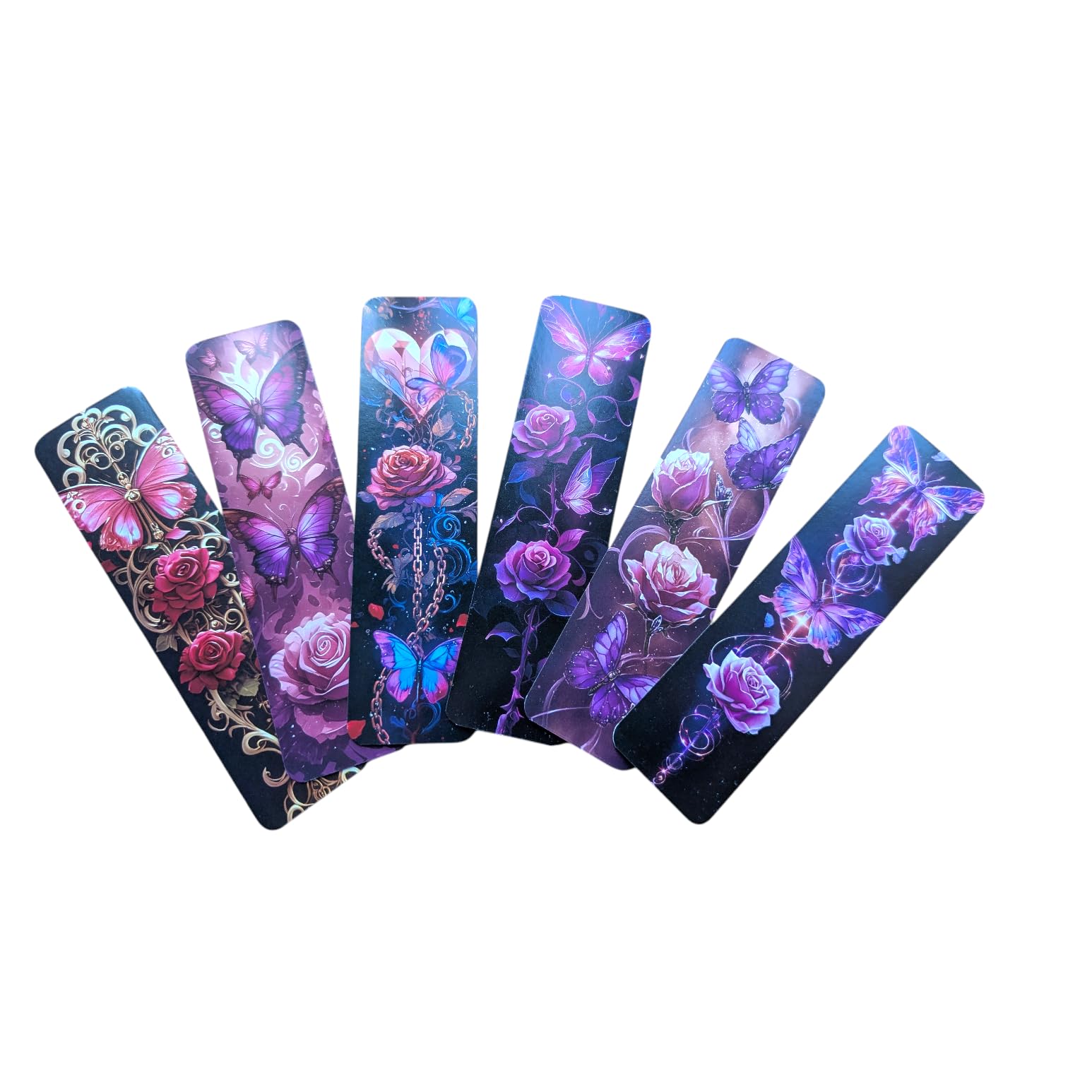 Gothic Vampire Bookmark Set – Double Sided Dark Fantasy Bookmarks with Vampires, Castles & Victorian Designs – Ideal Gifts for Gothic, Fantasy & Dark Academia Lovers (6pc Steampunk Clock Roses Set 4) — image 1