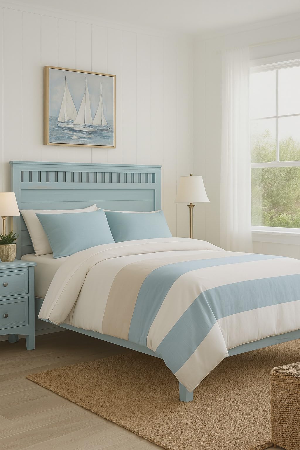Cabecero de Madera Bora, Acabado en Verde Turquesa Envejecido, para Pared. para Camas de 180 | Cabezal Madera Pino | Matrimonio y Juvenil (Cama 180 (190 x 120))