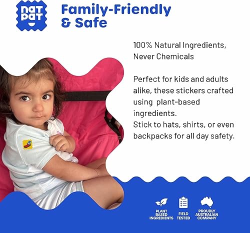Miniatura 6 de NATPAT TrailPatch - Calcomanías repelentes de garrapatas para niños, totalmente naturales, sin químicos, parche de insectos al aire libre para niños