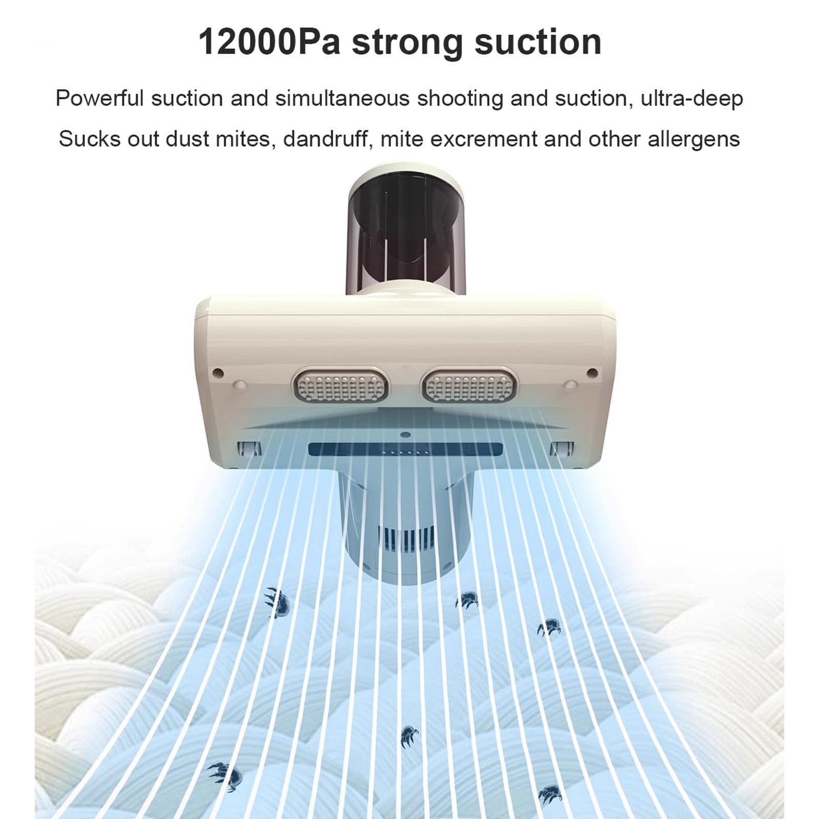Aspirapolvere per materassi antiacaro con luce UV per cimici dei letti, aspirazione 12KPa, aspirapolvere portatile con cavo per letto, divano