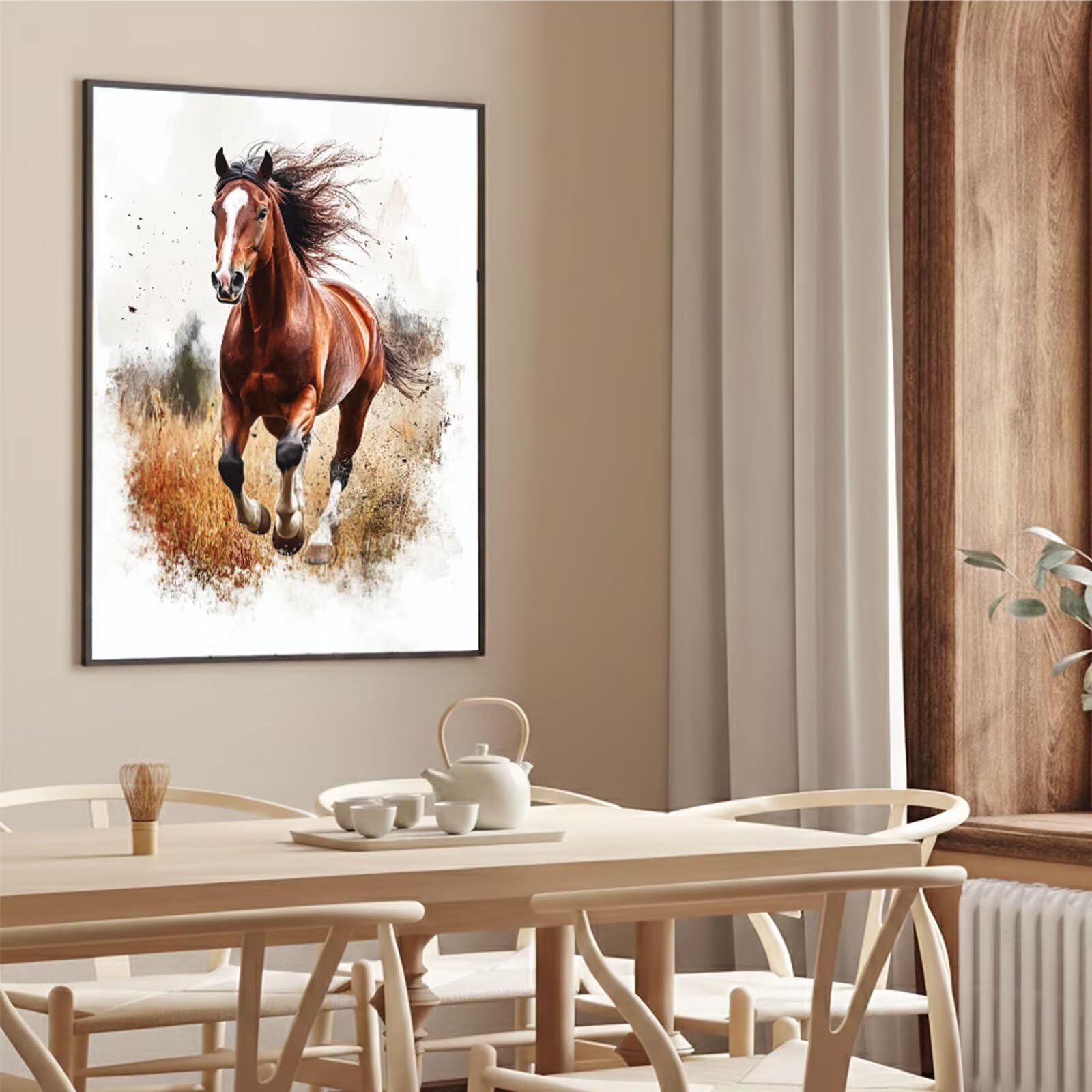 Dipingere con i Numeri Adulti Cavallo Dipingere con i Numeri Retrò Paint by Numbers Hobby Creativi Adulti Fai Da Te Tela di Pittura a Olio Kit, Decorazioni Donna Regalo 60x90cm Senza Cornice Y3-1157