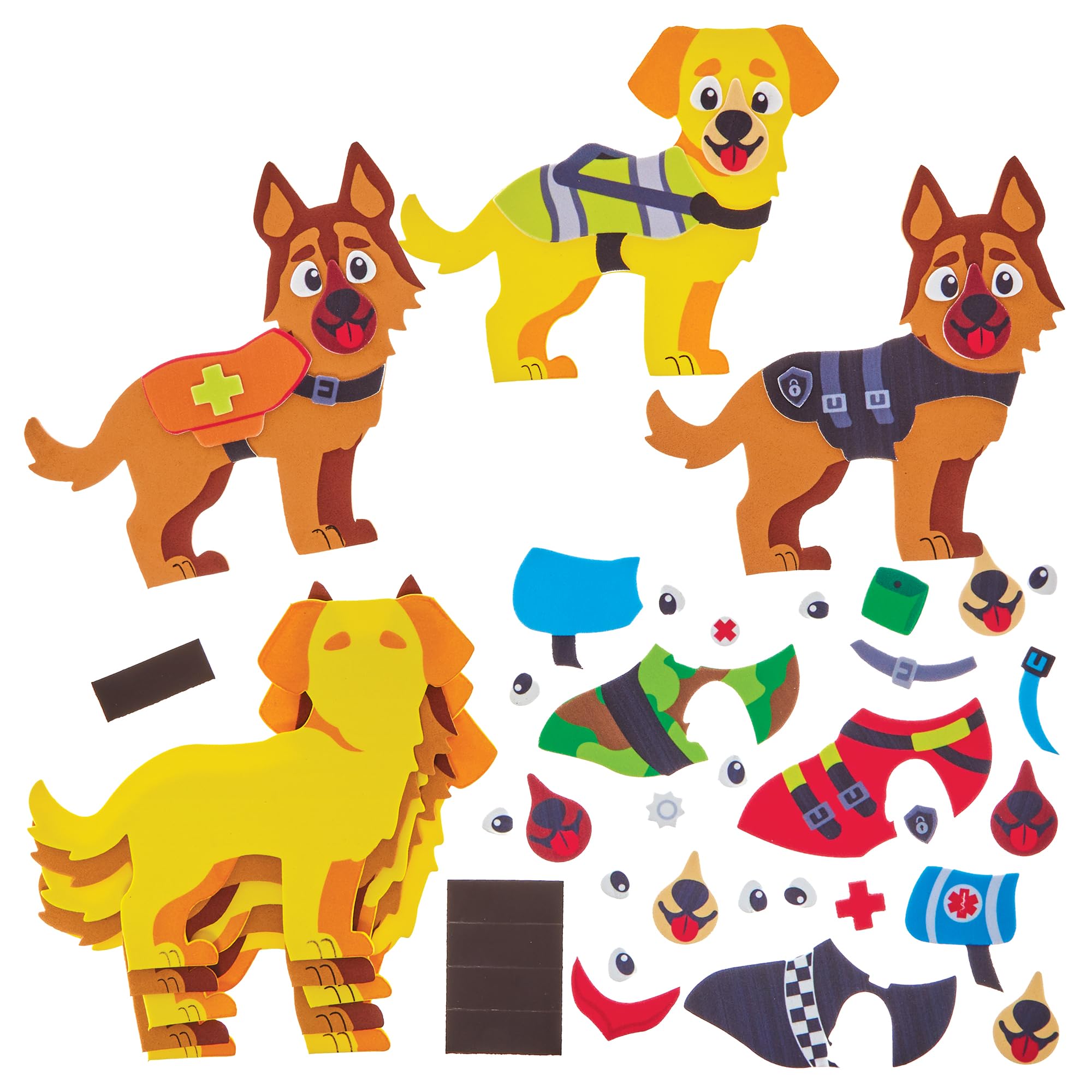 Baker Ross FN069 Service Dog Magnet Kits - Pack of 8, Educational Arts and Crafts Kits, Learning Resources