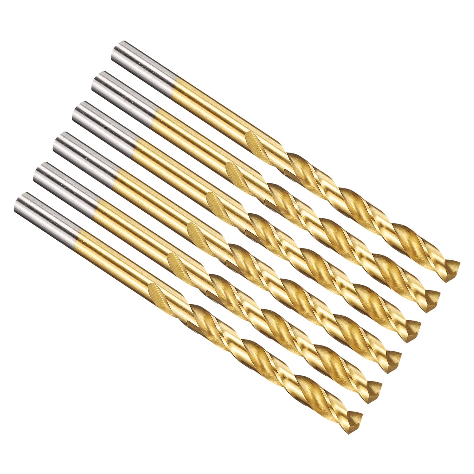 PATIKIL 5.5mm Drill Bit, Jobber Straight Shank M2 High-Speed Steel 135° Titanium Nitride TiN Coated for Stainless Steel Hard Metal - 6 Pack — image 1