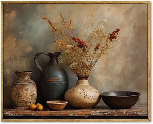 Miniatura 24 de Lienzo de paisaje de granja, arte de pared retro de paisaje natural, marco de bosque, pósteres de campo vintage, pintura de bosque verde, cuadros de