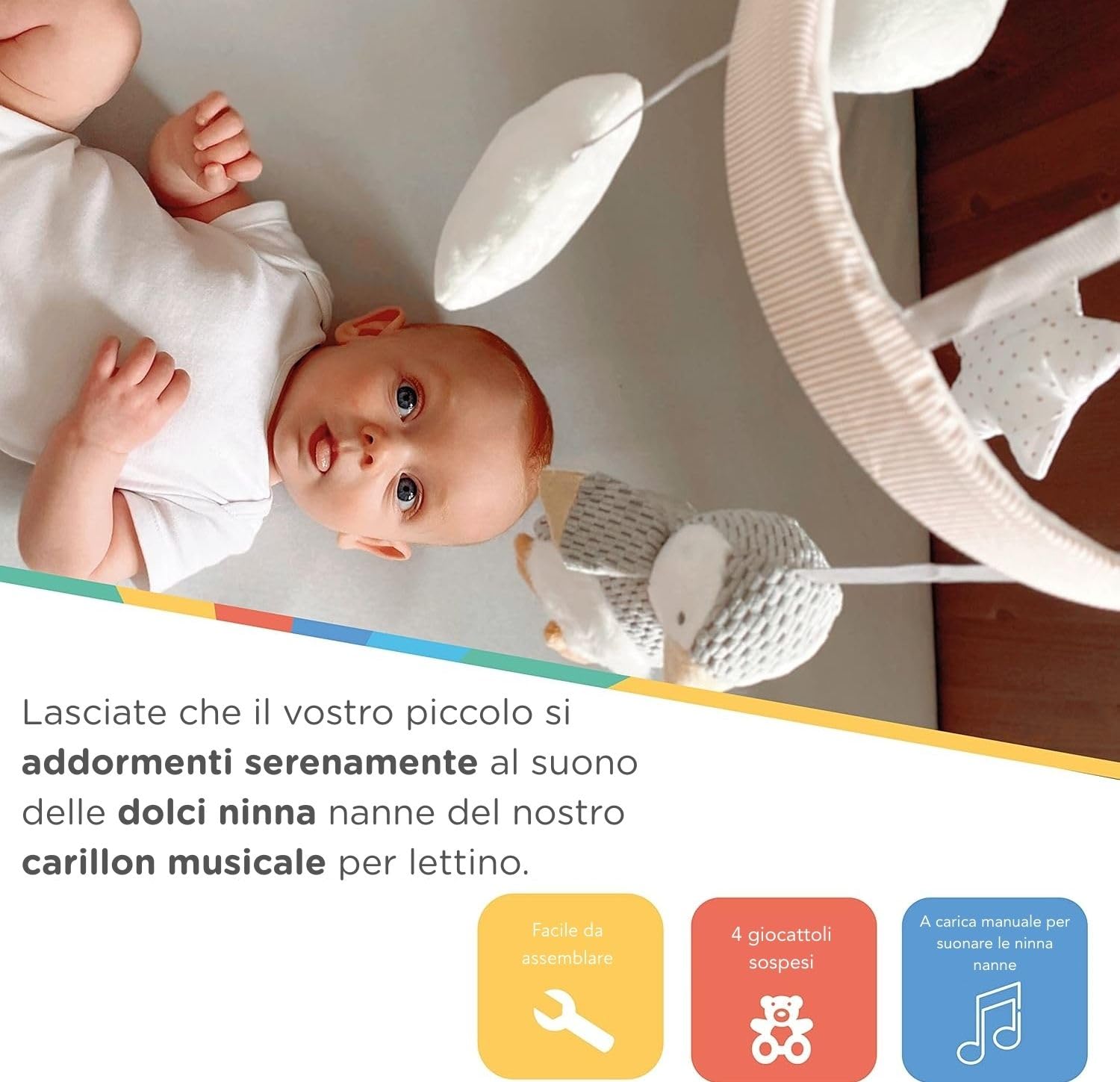 Nuby Culla Mobile Musicale per Neonati Penguin, Mobile Braccio Regolabile per Adattarsi alla Maggior Parte delle Culle, Calming Lullabies, Peluche