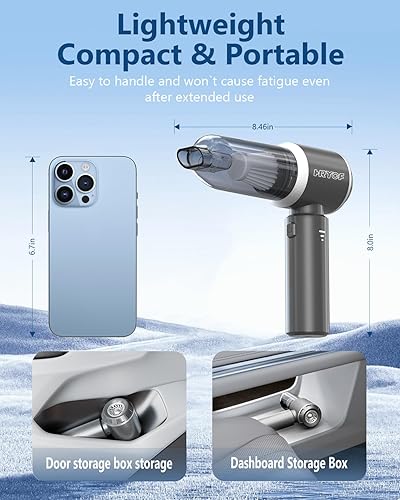 Miniatura 6 de Aspiradora de automóvil inalámbrica, mini aspiradora portátil inalámbrica para automóvil, 4 en 1, 20000 PA, aspiradora recargable portátil de alta