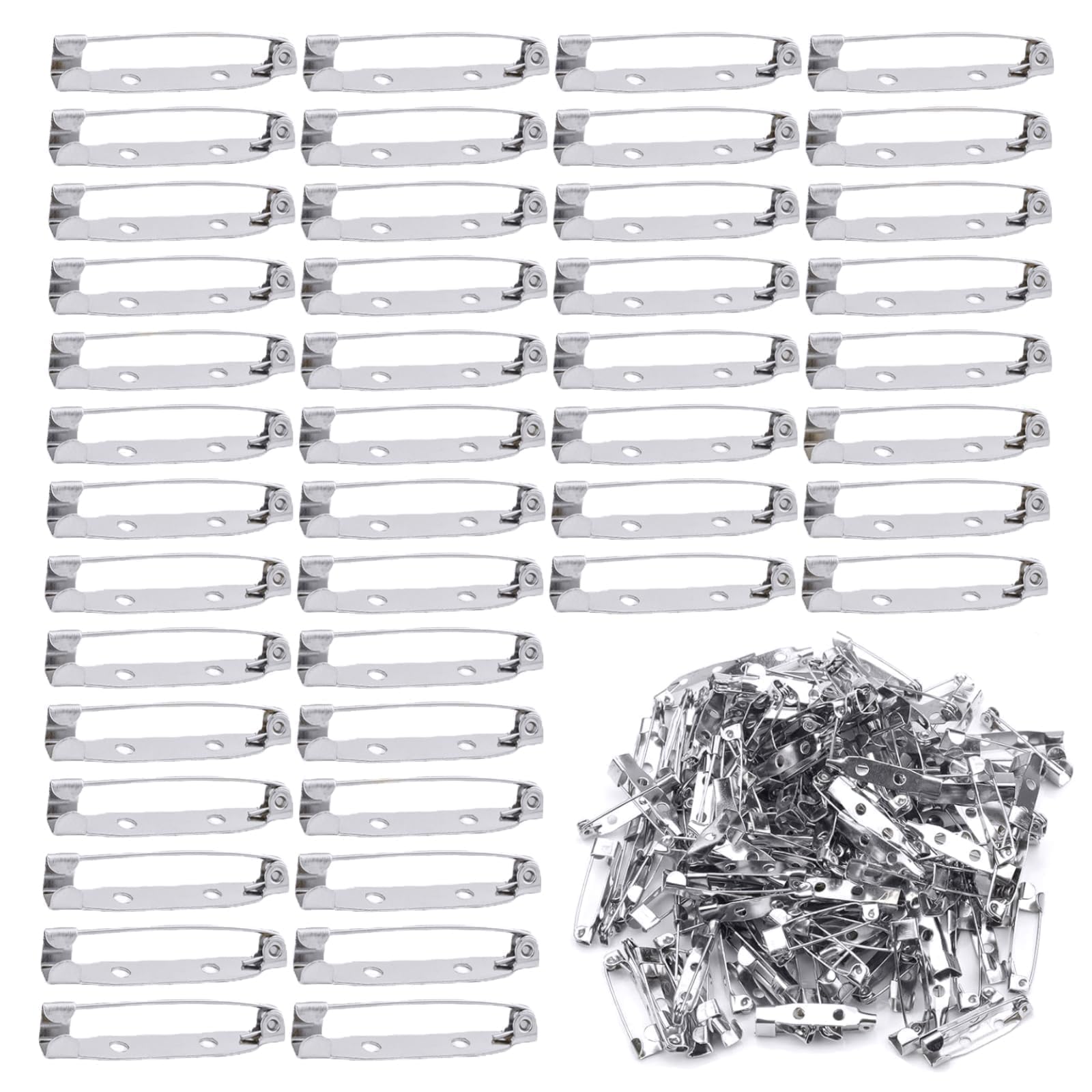 200 PCS brooch backs brooch pin handmade brooches safety buckle brooch pins of the brooch with holes handmade silver brooch labels jewelry crafts brooch back (20mm)