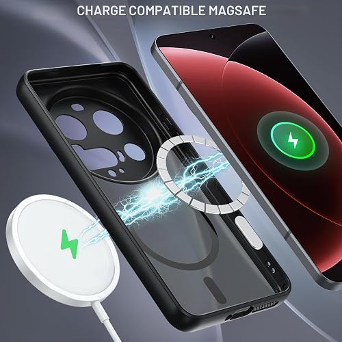 YINLAI Coque pour Xiaomi 15 Ultra 5G, Compatible avec MagSafe, Magnétique Etui Translucide Mat Arrière Housse Fine Protection Caméra Antichoc Anti-Rayures Case pour Xiaomi 15 Ultra 5G 6.73", Noir - 3