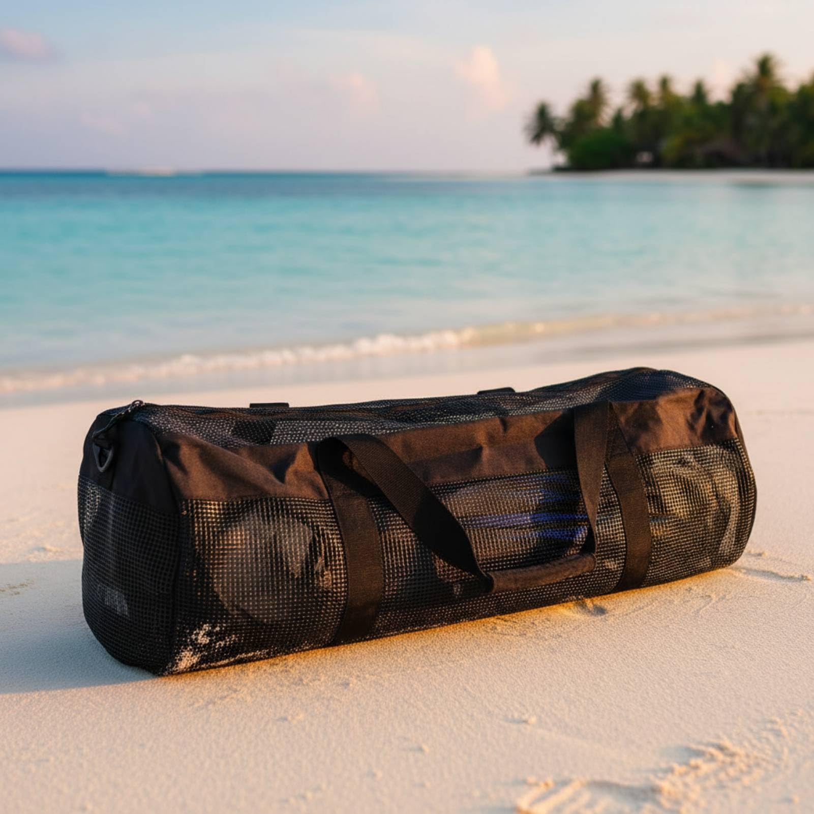 HERCHR Bolsa de Engranaje de Malla para Equipos de Snorkel, Equipos de Snorkel Extra Grandes transportando Bolsas de Transporte de Redes de Buceo.