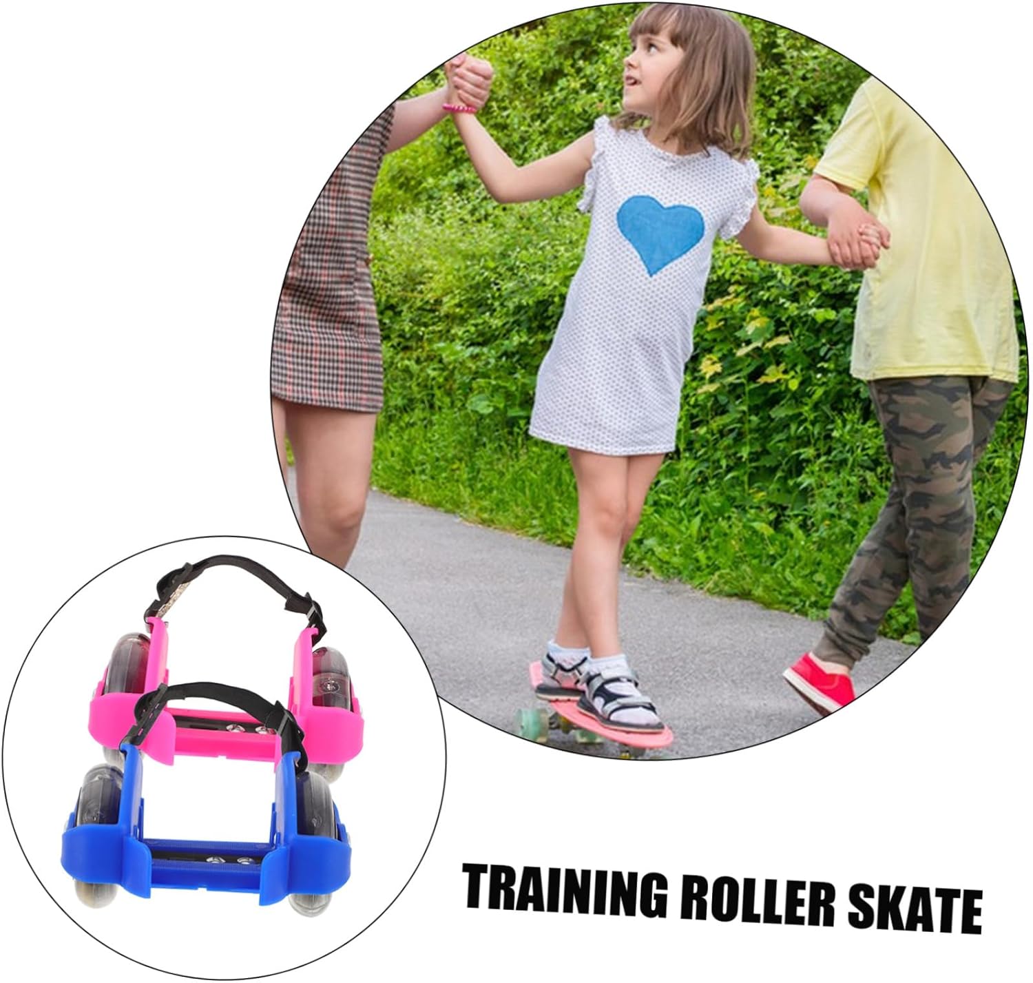 Toyvian 2pairs Boys and Girls Roller Skates Skating Shoes for Girls Adjustable Roller Skates Safe Glowing Wheels