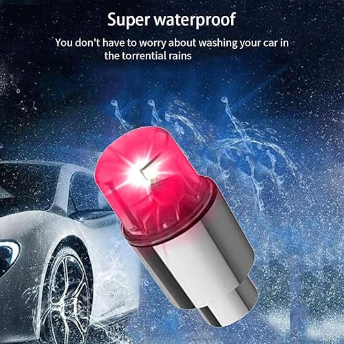 Miniatura 3 de 4 luces LED para rueda de bicicleta, tapones para válvulas de neumáticos de automóvil, tapas de vástagos de bicicleta, motocicleta, impermeable,