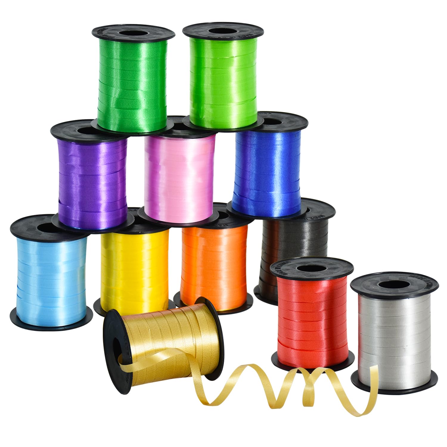 Amazon.com: TONIFUL Curling Ribbon-12 Assorted Colors Balloon Curling ...