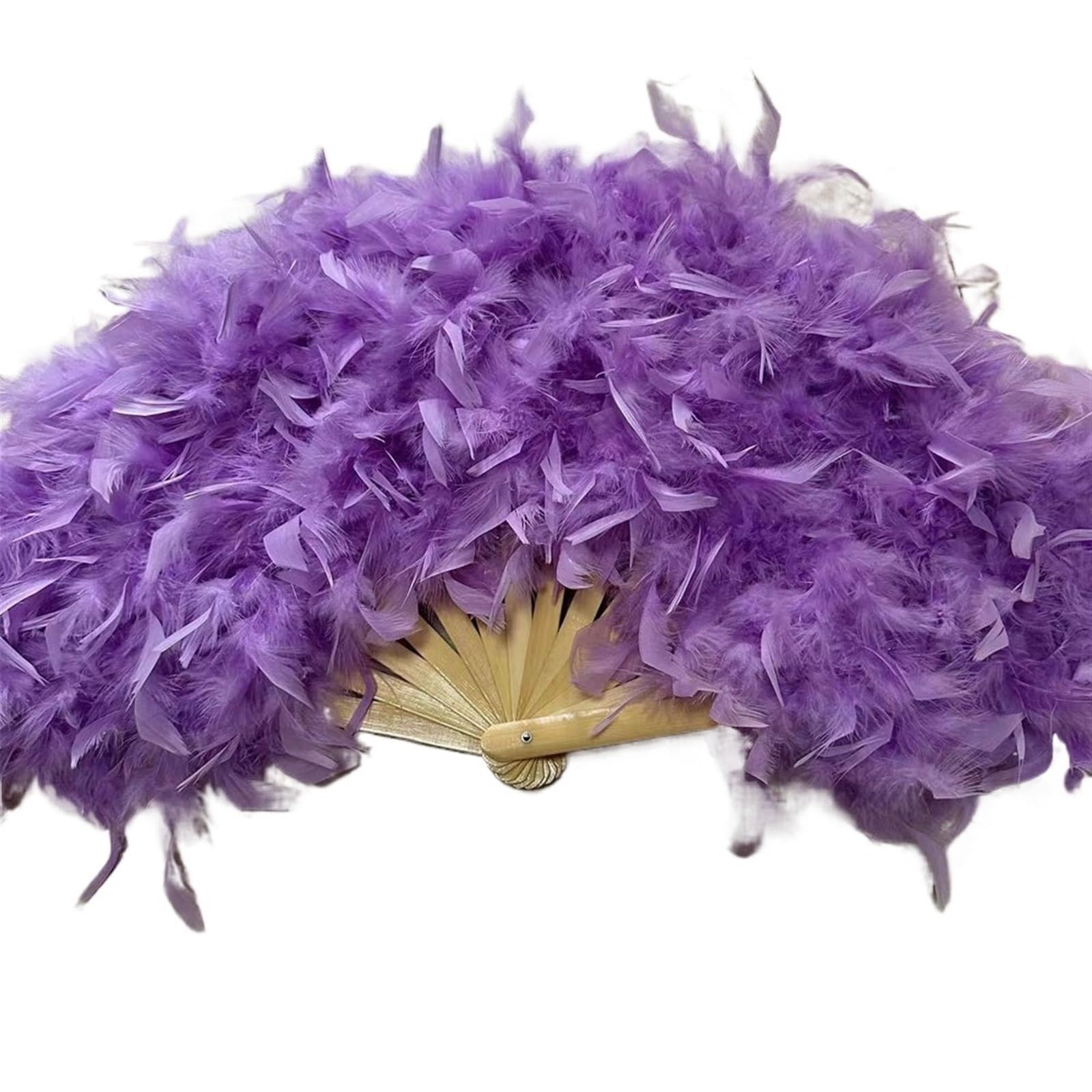 Wentylator składany 70 * 40cm Duży puszysty wachlarz z piór, wentylator sceniczny, wachlarz do tańca, rekwizyty fotograficzne, wachlarz z piór(Light Purple)