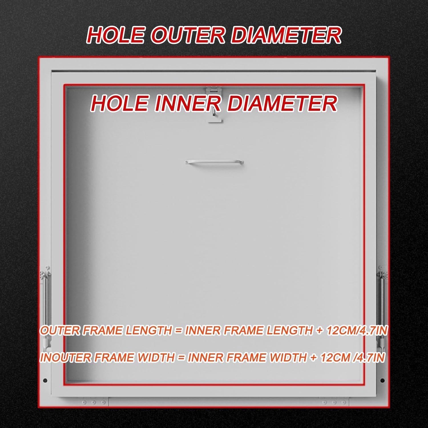 Aluminum Alloy Coated Roof Hatch, Rainproof Rooftop Maintenance Hatch, Metal Emergency Access Security Door for Home Industries, Suitable for Home Industry(60 * 60cm/23.6 * 23.6in)
