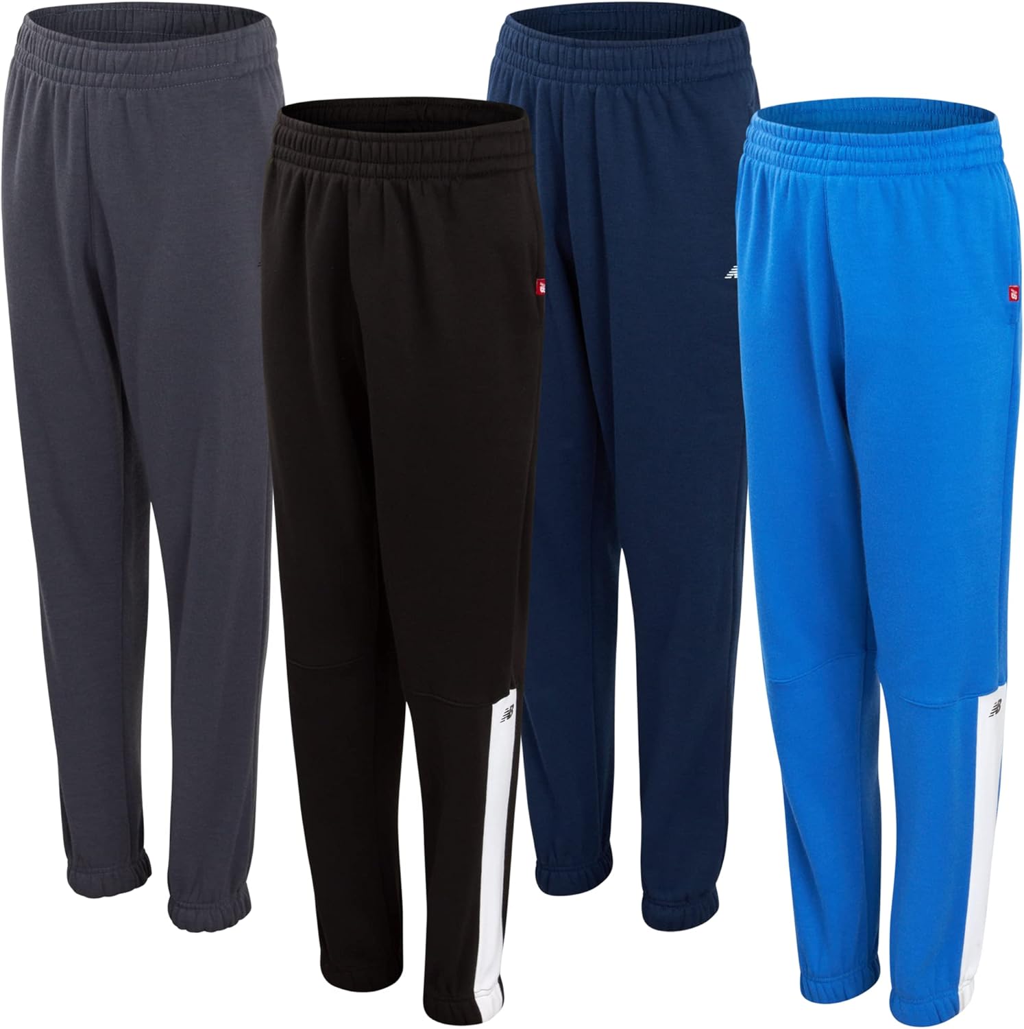 New Balance Boys' Sweatpants - 4 Pack Active Fleece Jogger Pants (8-20) : Clothing, Shoes & Jewelry