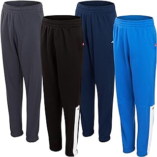 New Balance Boys’ Active Sweatpants - 4 Pack Performance Fleece Jogger Sweatpants for Boys - Jogger Pants with Pockets (8-20)