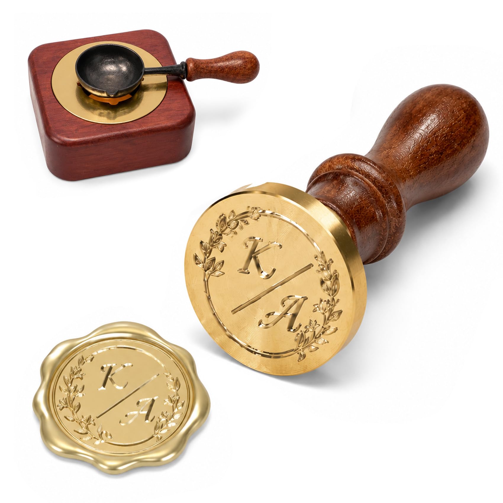 Personalised Wax Seal Stamp,Custom Wax Seal Stamp,Various Themes/Vintage Brass Stamp with Wooden Handle,Wedding Invitations, Gift Wrapping, Envelopes, and Christmas Cards