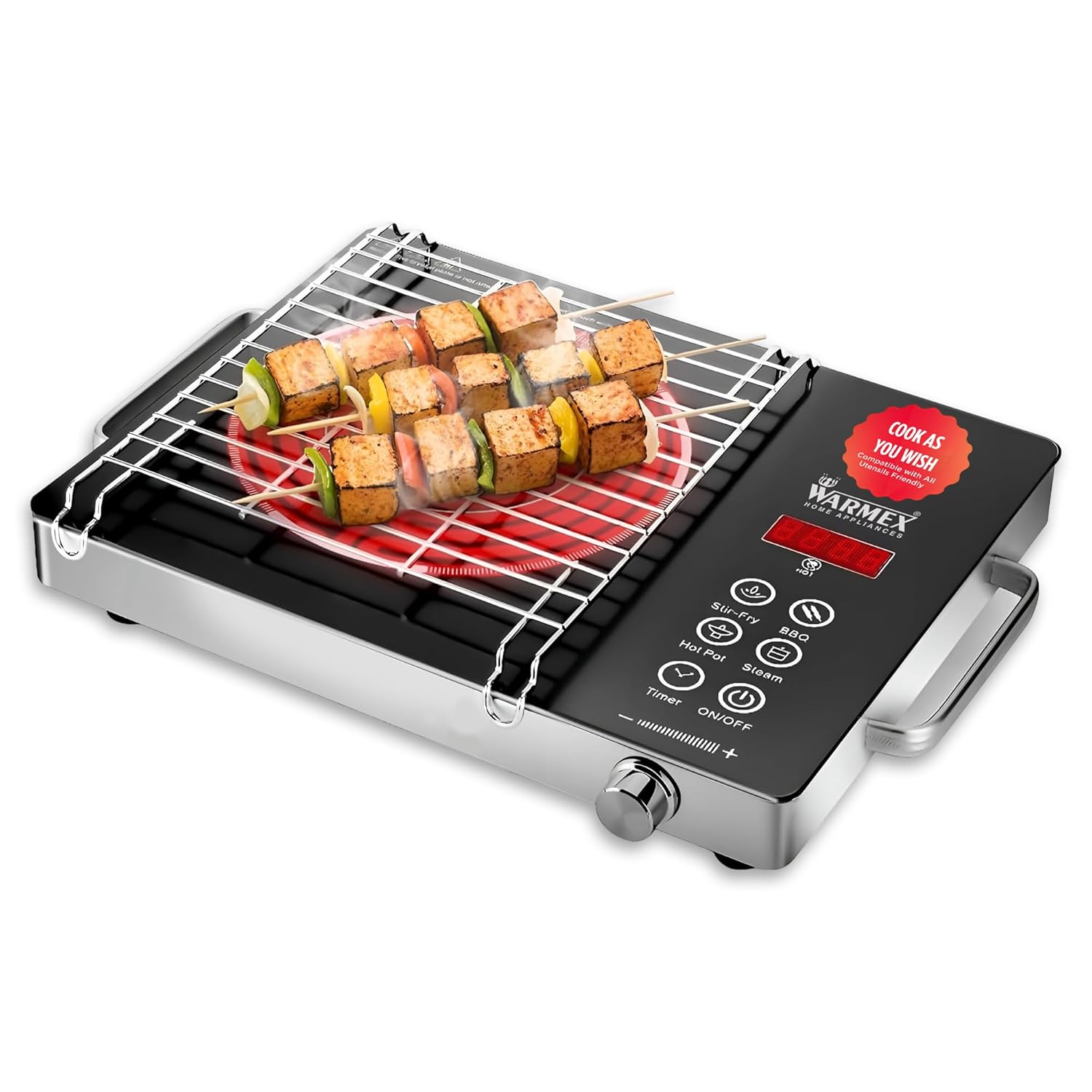 Warmex Premium 2200W Infrared Cooktop Induction with Grill Stove for Kitchen, Electric Chulla Hot Plated Burner | Touch Control 4 Cooking Mode Auto Shut Off | Work with All Utensil Warmex Premium 2200W Infrared Cooktop Induction with Grill Stove for Kitchen, Electric Chulla Hot Plated Burner | Touch Control 4 Cooking Mode Auto Shut Off | Work with All Utensil