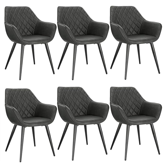 Buy WOLTU Set of 6 x Dining Chairs Anthracite Kitchen Side Dining