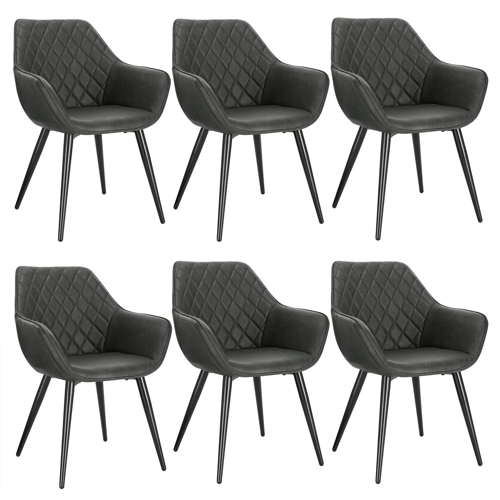 Buy WOLTU Set of 6 x Dining Chairs Anthracite Kitchen Side Dining