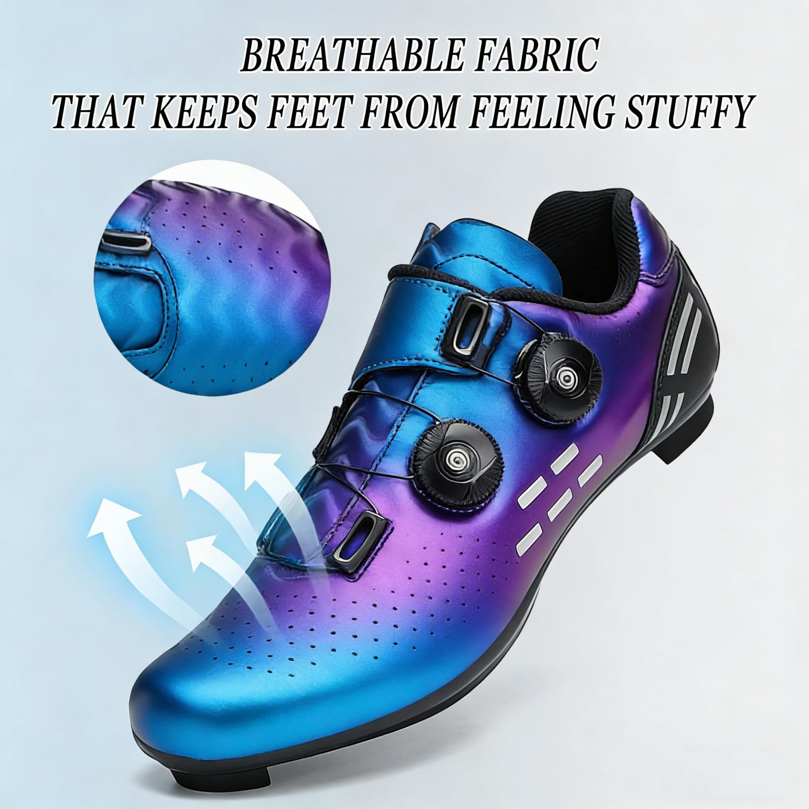 FANSU Scarpe da Ciclismo Uomo e Donna, Scarpe da Bike Dotato a Doppio Allacciamento Rapido, Scarpe da Diclismo Compatibili SPD & SPD-SL per Interni e Esterni