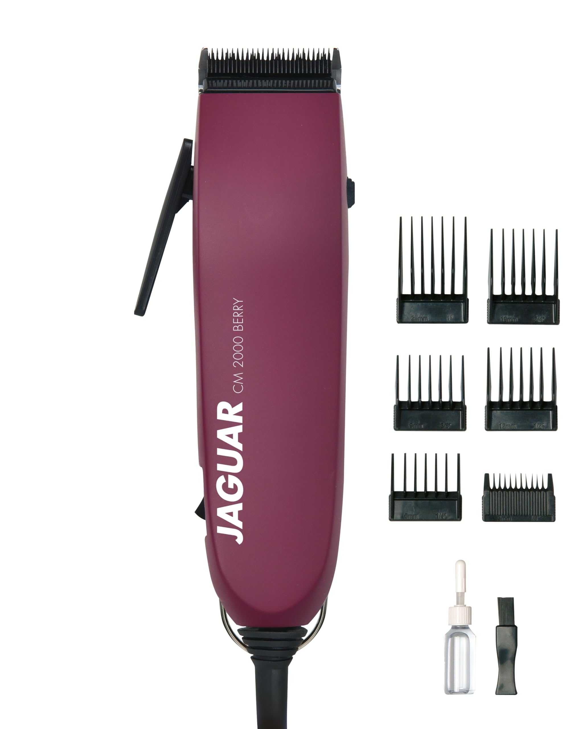 JAGUAR Cortapelos CM 2000 Berry | Cortapelos profesional para la red eléctrica incl. juego de peines y sistema de fijación rápida | Del profesional para usted
