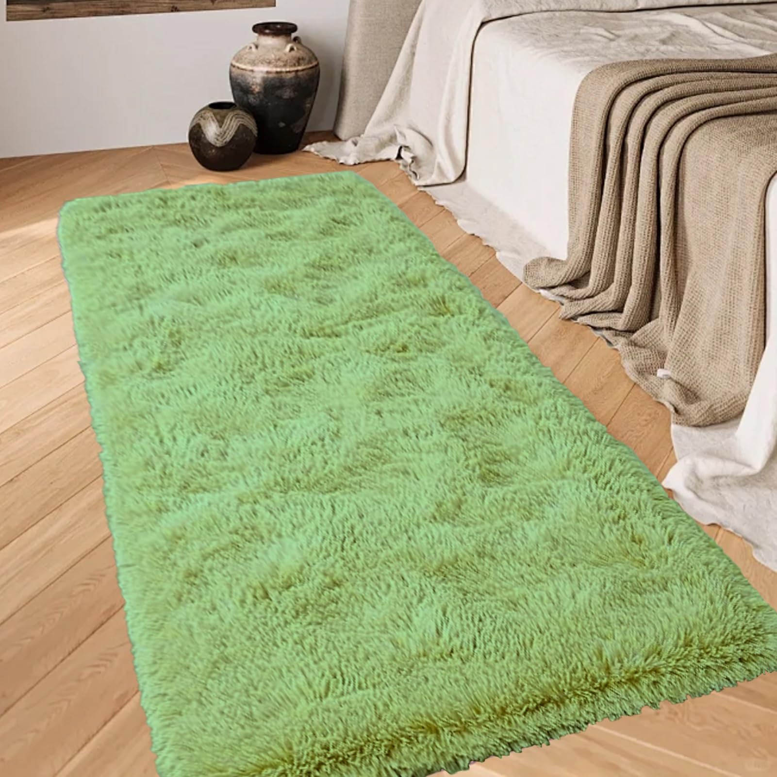 Amazon | シャギーラグ 85 x 170 cm ホットカーペット対応 ふわふわ