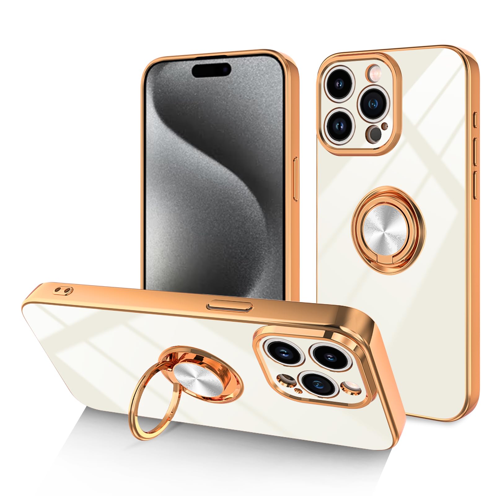 Amazon Dinick For White IPhone 15 Pro Max Case With Ring Holder amazon-dinick-for-white-iphone-15-pro-max-case-with-ring-holder