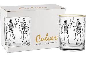 Culver 22k Gold Rim Dancing Skeletons DOF Glasses: A Spirited Addition to Your Collection