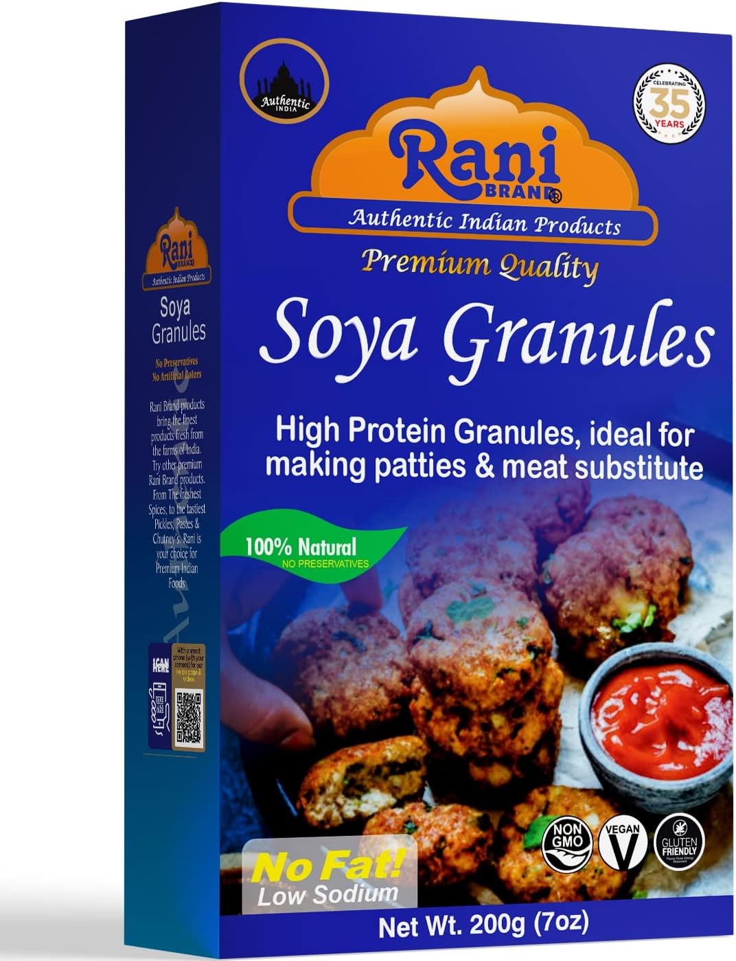 Rani Soya Granules (High Protien) 7oz (200g) ~ All Natural, Salt-Free | Vegan | No Colors | Gluten Friendly | NON-GMO | Kosher | Indian Origin | Meat Alternate Substitute