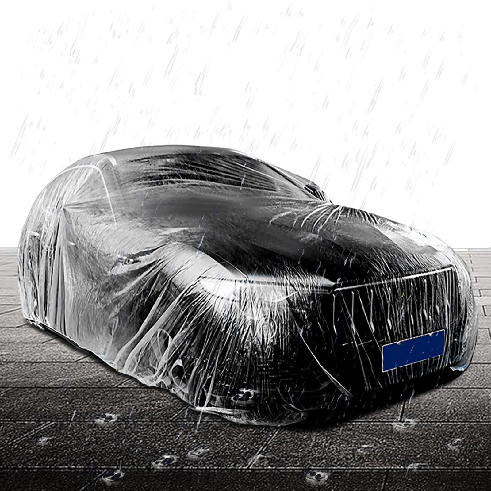Auto-Vollgarage - wasserdichte Transparente Autoabdeckung Für Alle Wetterbedingungen | Durchsichtige Fahrzeughülle | Schutzplane Gegen Regen, Staub Und UV-Strahlen Für Limousinen Und SUVs