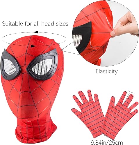 Miniatura 2 de Máscara de superhéroe para disfraz, máscara de araña, máscara de fiesta de héroe, guantes de lanzador de dibujos animados, máscaras para niños,