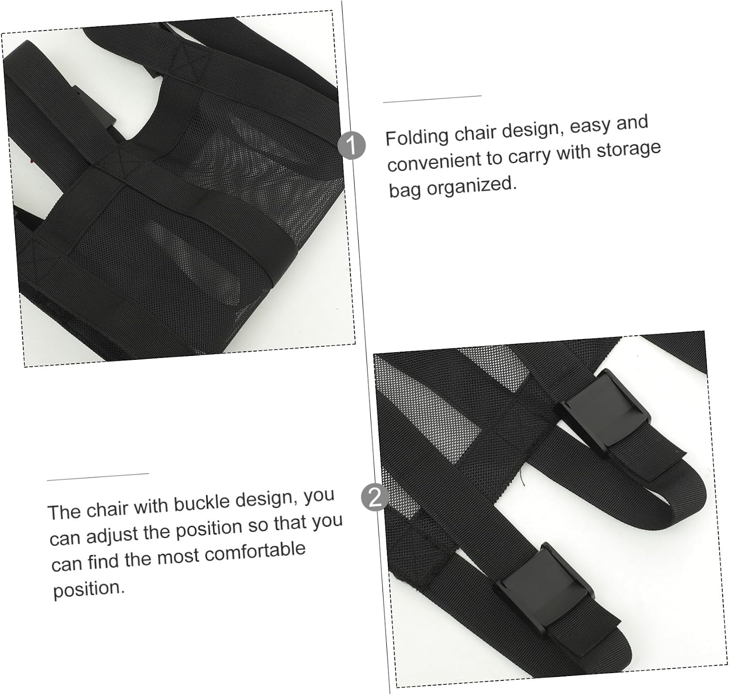 Tree Stand Replacement Seat, Black Nylon Folding Outdoor Chair image 5