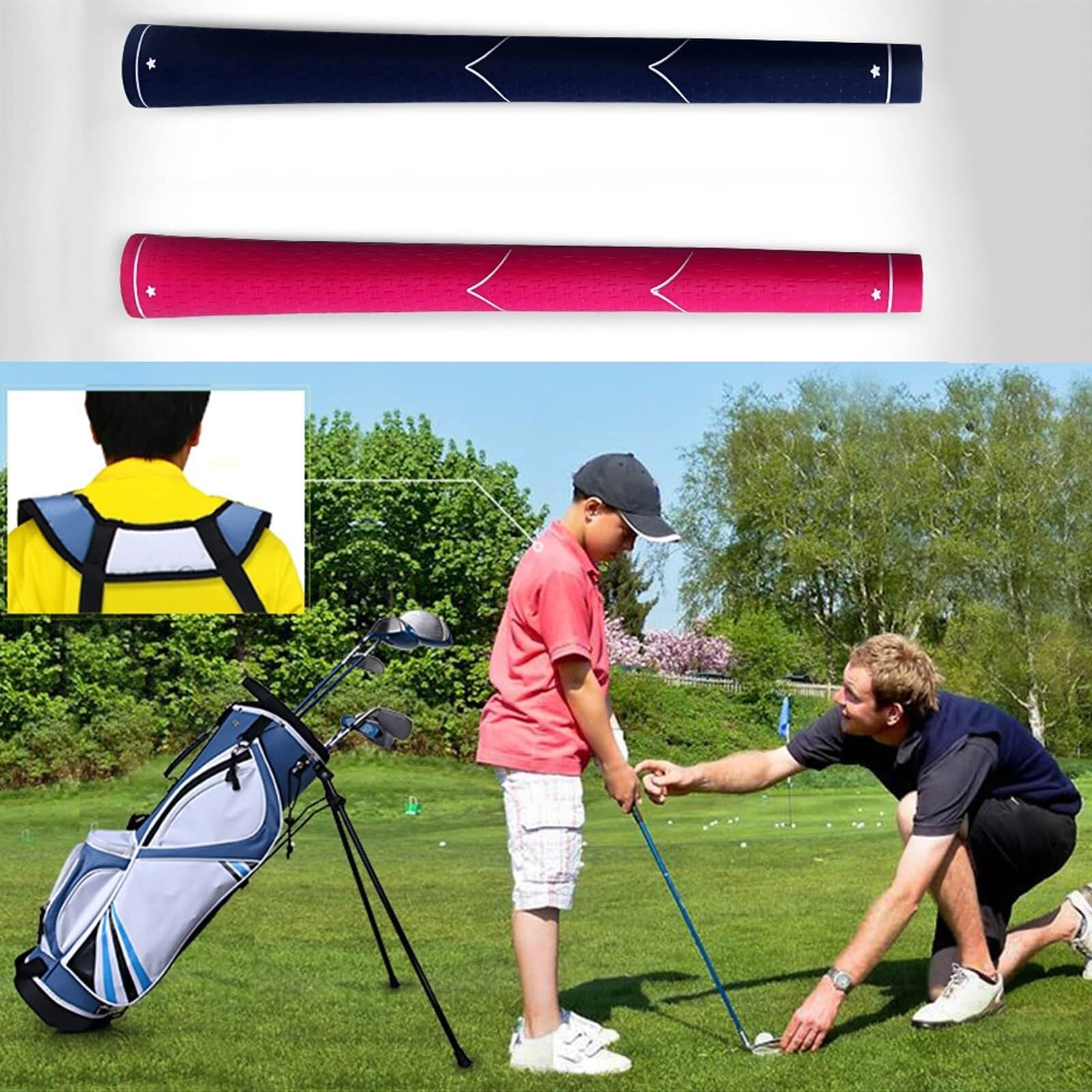 Junior Komplettes Golfschlägerset, Kinder-Golfset, Übungsstange für Anfänger mit Tasche, für Jungen und Mädchen mit Einer Körpergröße von 120–165 cm
