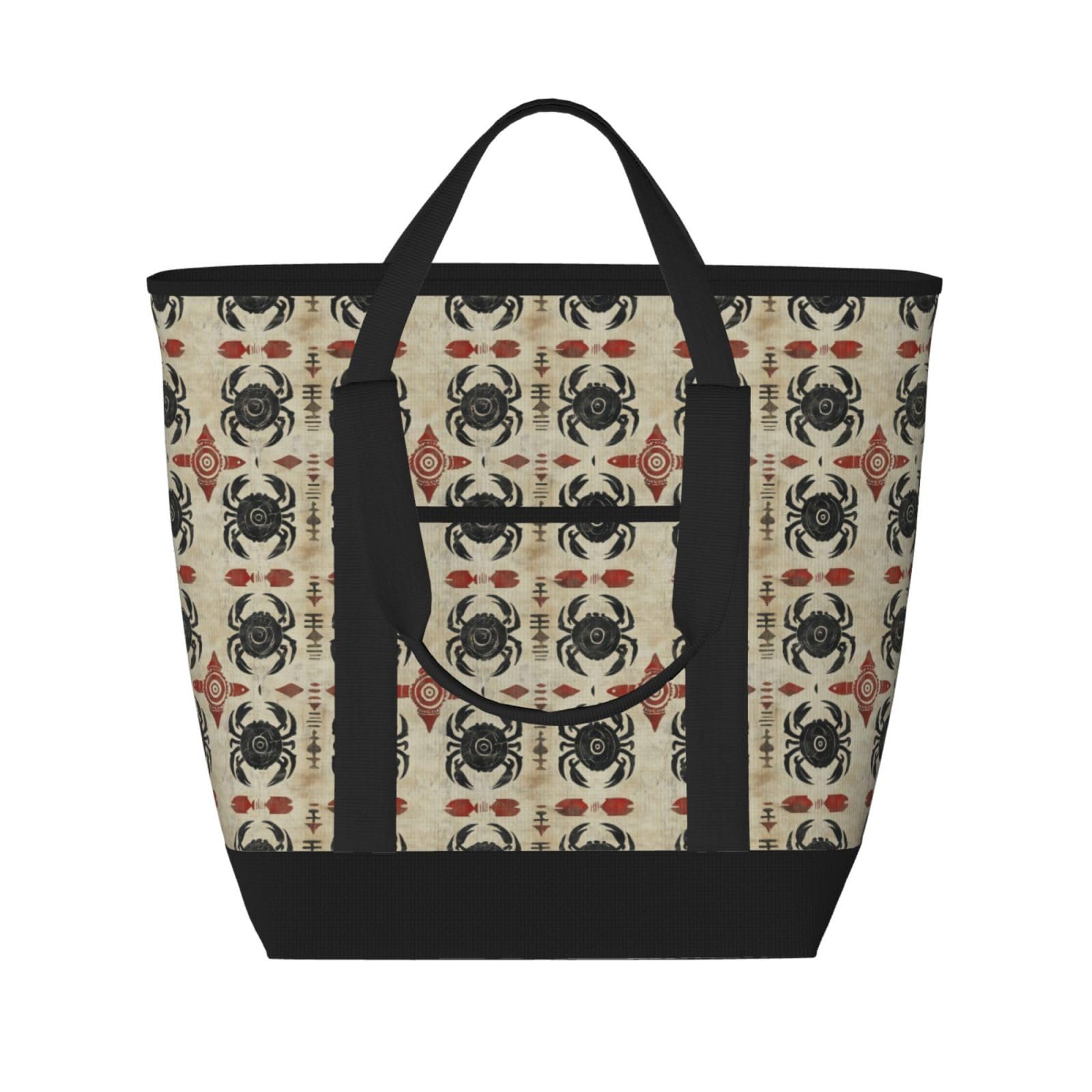 Sac d'épicerie isotherme rétro crabe grand cabas souple de course portable