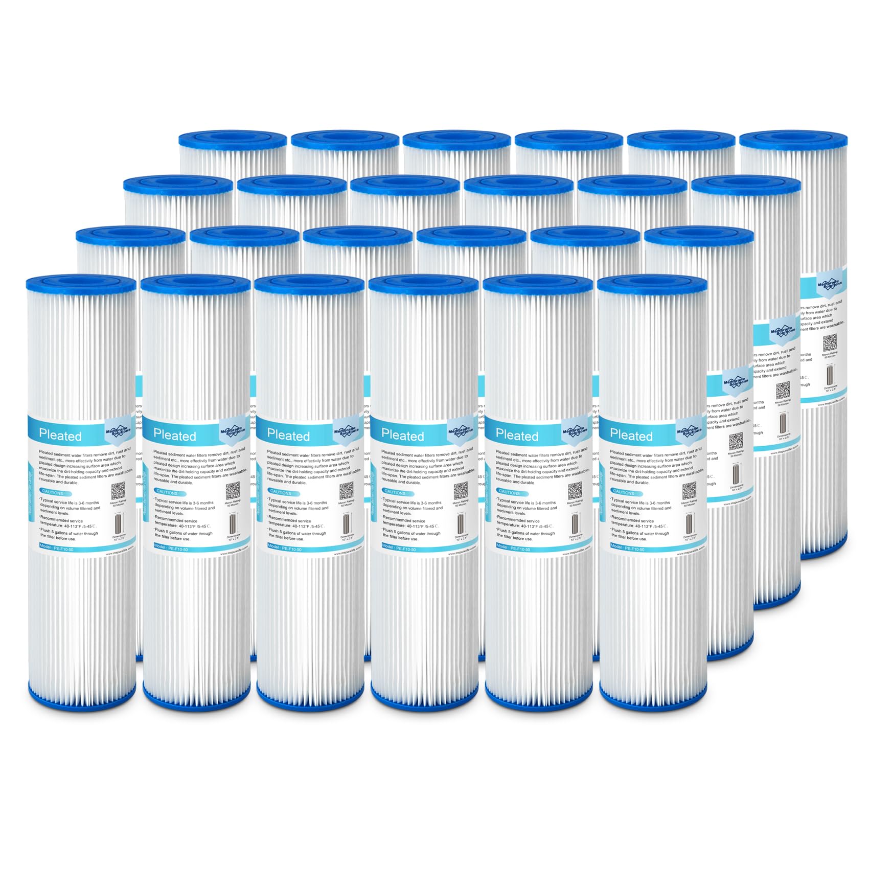 Membrane Solutions 50 Micron 10"x2.5" Pleated Sediment Water Filter
