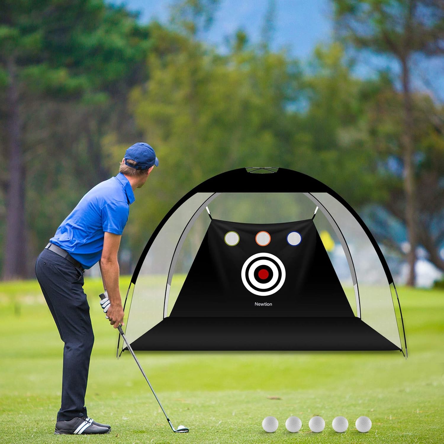 Newtion 6.6 x 4Ft Golf Net Black - Portable Golf Hitting Net with Carry Bag and 5 Golf Balls for Kids and Adults Backyard Driving and Swing Chipping,Practice Golf Training Aid, Game, Home, Outdoor Use : Sports & Outdoors
