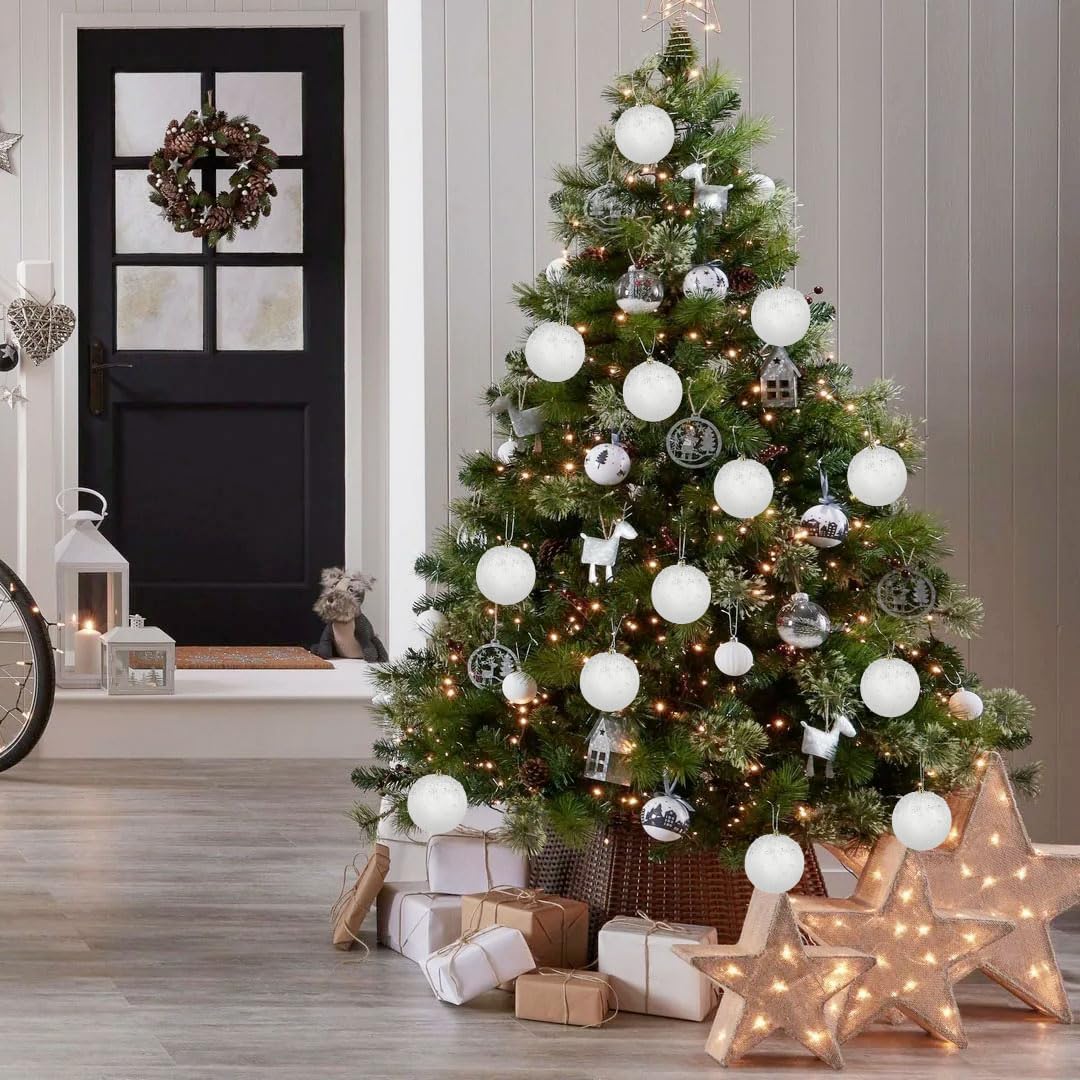 ネイチャークラフト 6個 9.9 cm ベルベット クリスマス ボール オーナメント セット キラキラ 飛散防止 クリスマス ツリー