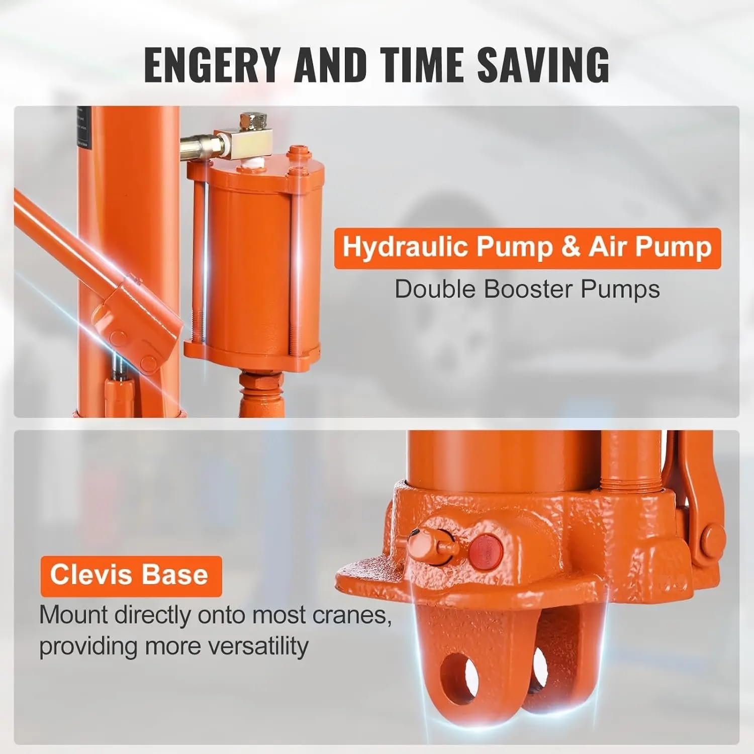 Wciągarki elektryczne Hydrauliczny podnośnik z długim siłownikiem, 8-tonowy siłownik podnoszenia silnika pompą powietrza i jednotłokową, hydrauliczny Akcesoria do dźwigników