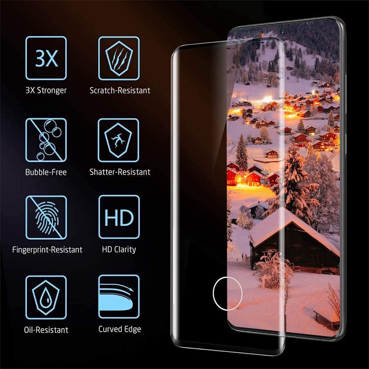 [2+2 Pack] Galaxy Note 10 Screen Protector Include 2 Pack Tempered Glass Screen Protector +2 Pack Tempered Glass Camera Lens Protector,9H Hardness,Bubble Free,Anti-Fingerprint for Galaxy Note 10