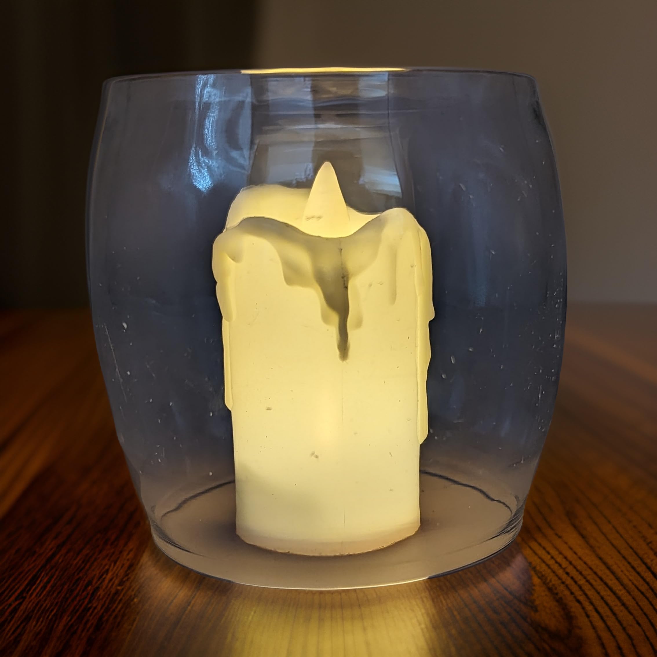 Ein Sof Curved Glass Diya for Arpan Diyas - Large Size Glass Cover Only for Akhand Diya (3 inch x 3.5 inch), incandescent, 7 x 7 x 7 cm, Transparent