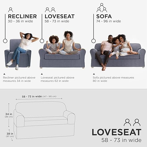 Vista 132 de Zenna Home Simply Fit - Funda elástica para sofá (1 pieza), color crudo