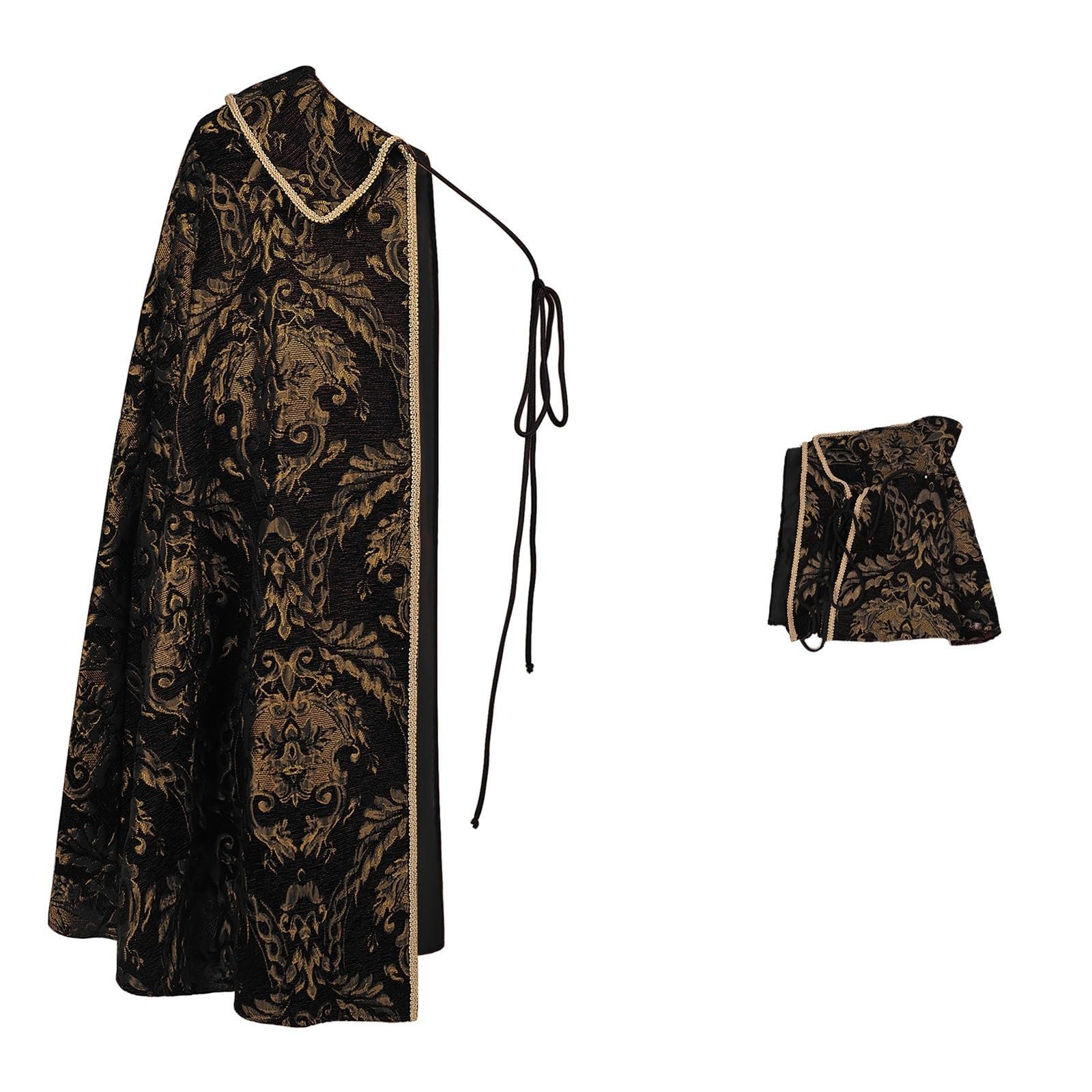 Generisch Cape médiévale unisexe pour LARP Renaissance Cosplay Cape Halloween Costume Noble Tudor Roi Costume Poncho Renaissance Demi-épaule Robe à thème Fête Cloak Déguisement