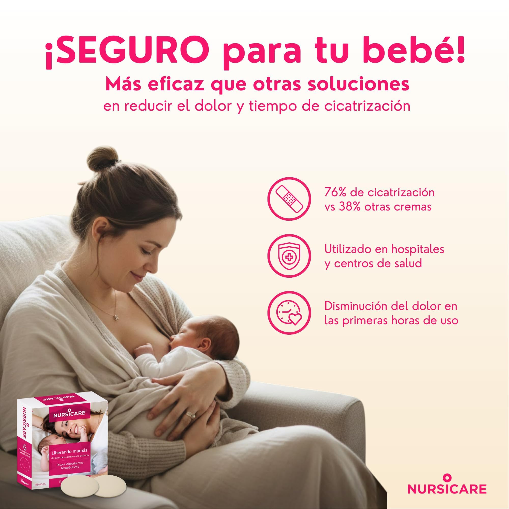 Nursicare Parches Para Reducir Dolor en los Pezones Durante la Lactancia | Apósitos Cura Grietas | 6 Unid. | Altísima Calidad