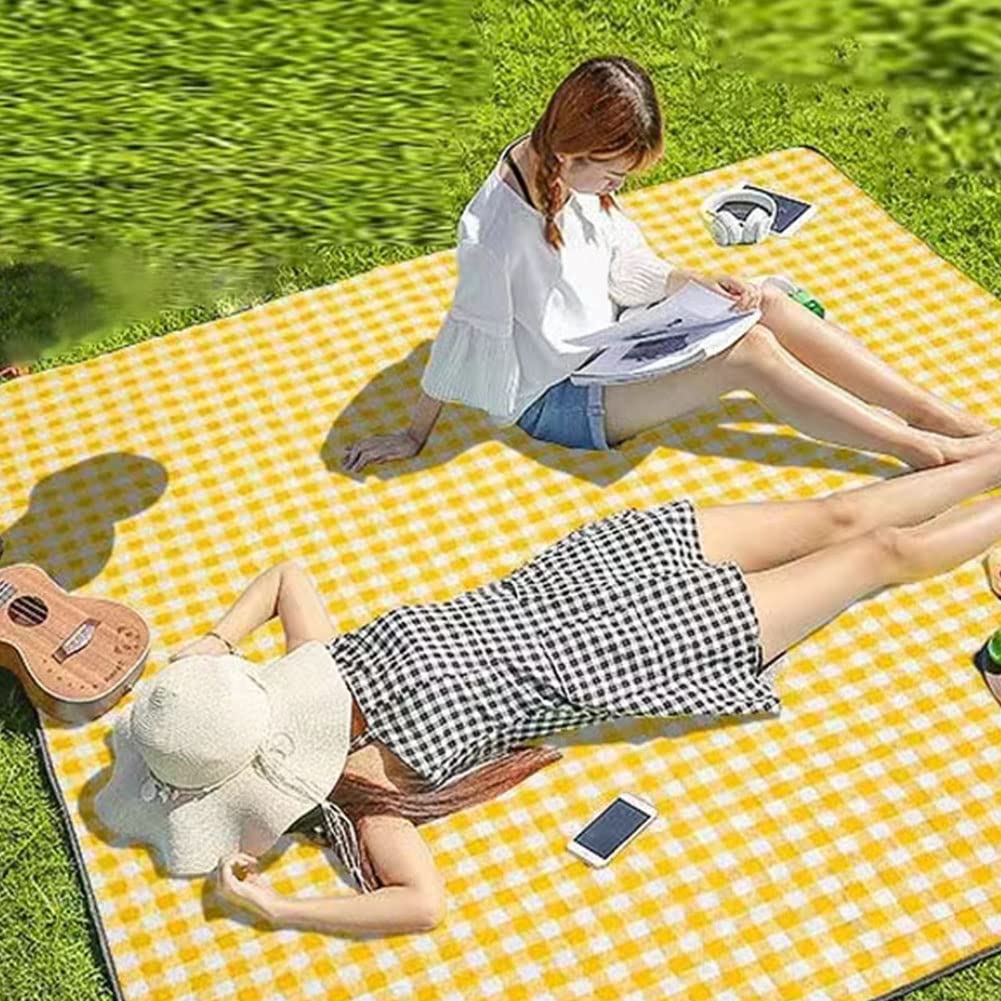 Bardzo duży koc piknikowy, koce plażowe, 203 x 203 cm, mata piknikowa, wodoodporna, odporna na piasek, składana, przenośna, na zewnątrz, kemping, wędrówki, podróże, trawnik, do parku, muzyki,