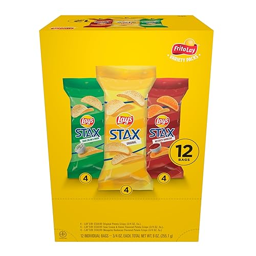 Lay's Stax Papas fritas fritas, paquete variado, sin gluten, recipientes de 0.75 onzas, paquete de 12