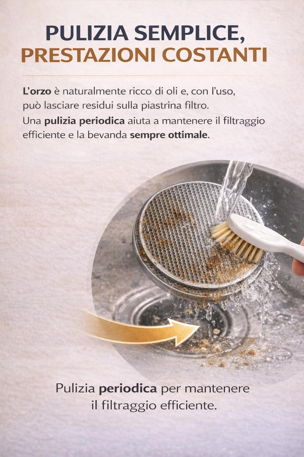 Orziera ORZÈTEK Induzione 4 Tazze Le Offitek, Specifica per Orzo, con Filtro Microforato in Acciaio Stirato e Valvola Anticalcare, Caldaia Bimetallica Acciaio-Alluminio, per Tutti i Piani Cottura